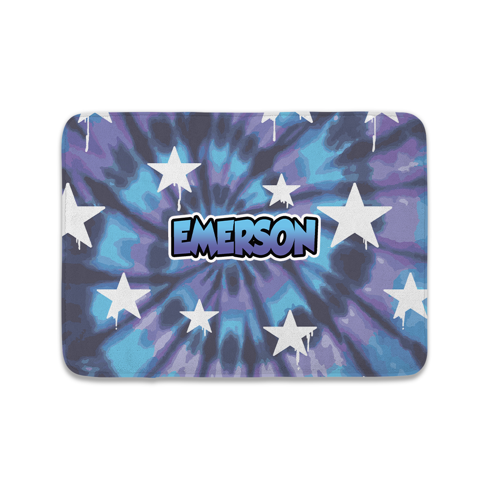 PERSONALIZED FLOOR MAT-TIE DYE STARS